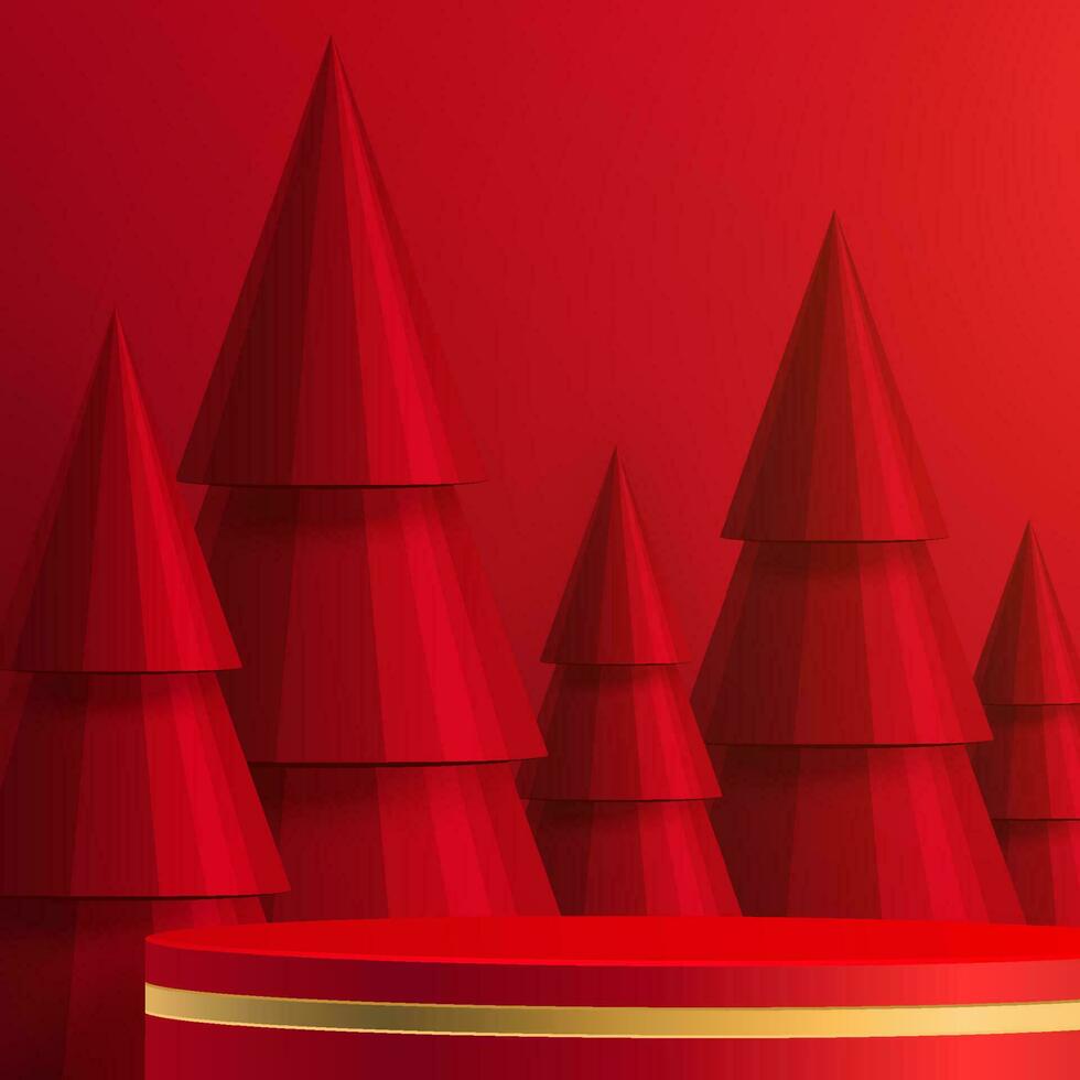 3d Podium round stage style, for Merry Christmas and happy new year vector