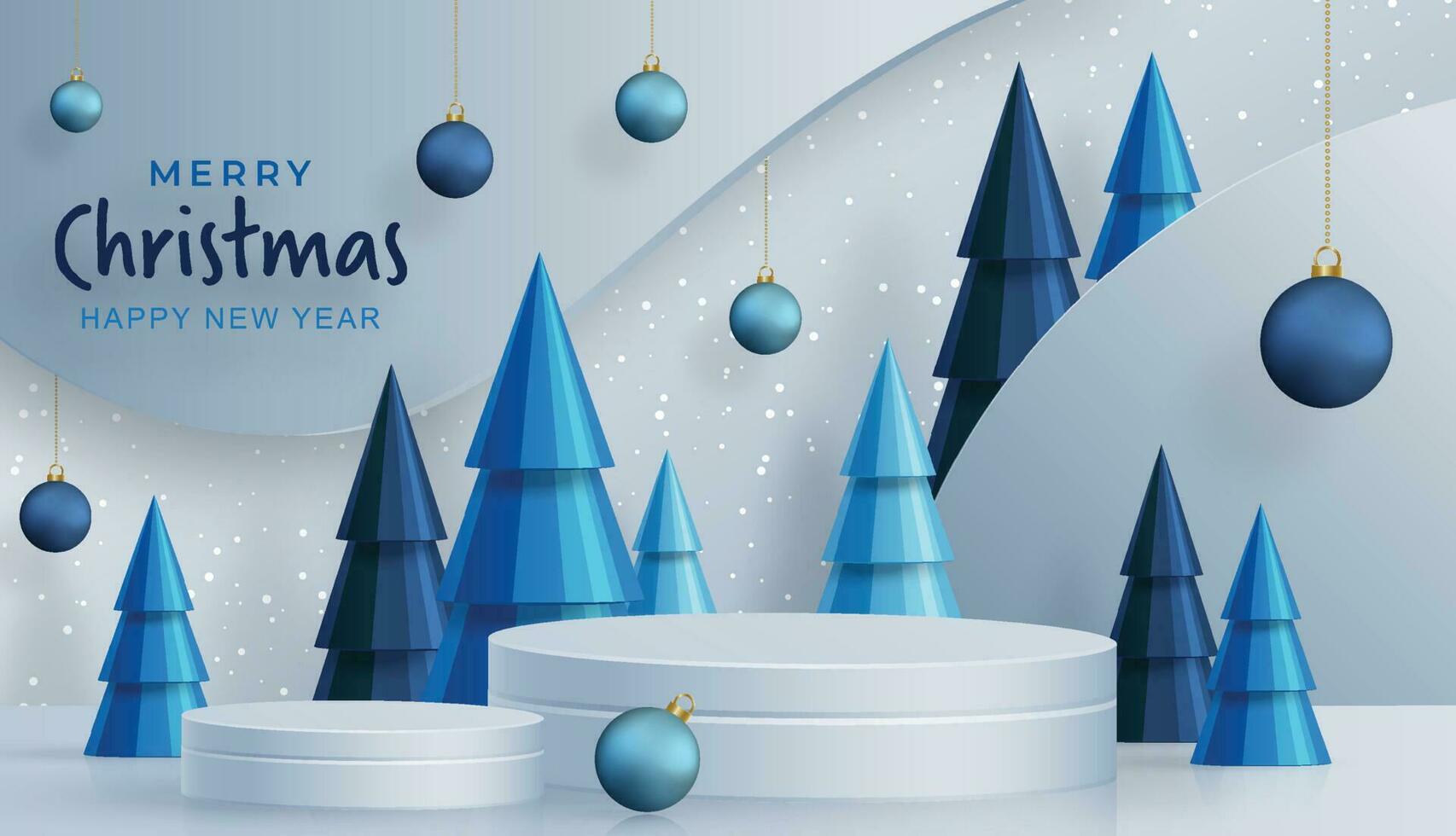 3d Podium round stage style, for Merry Christmas and happy new year vector