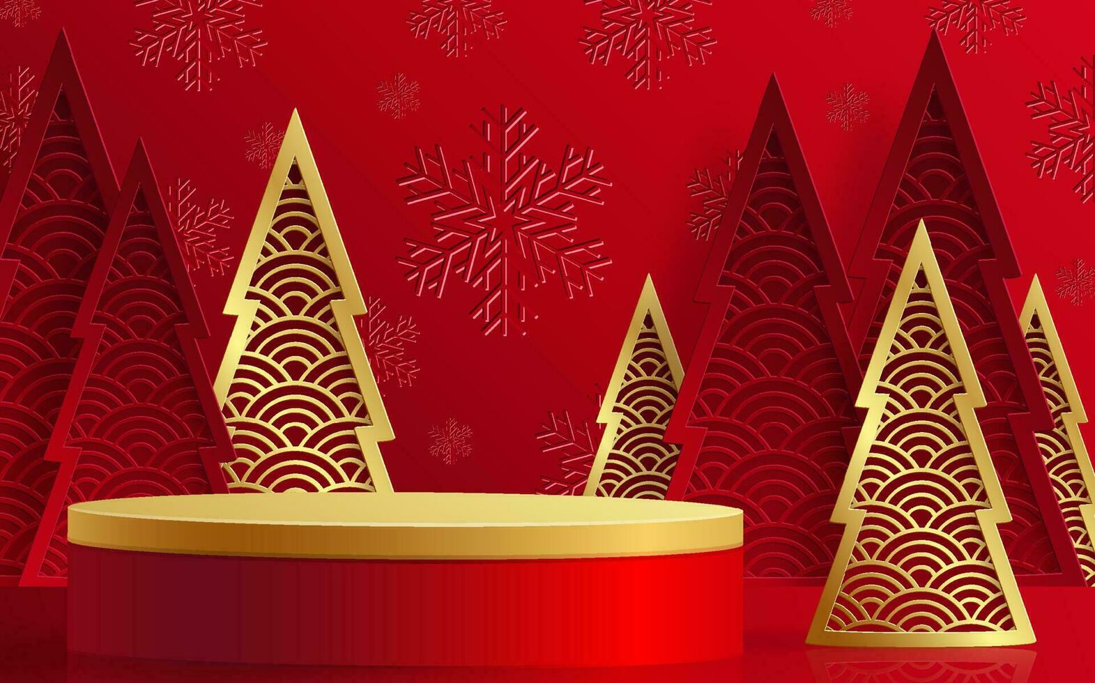 3d Podium round stage style, for Merry Christmas and happy new year vector