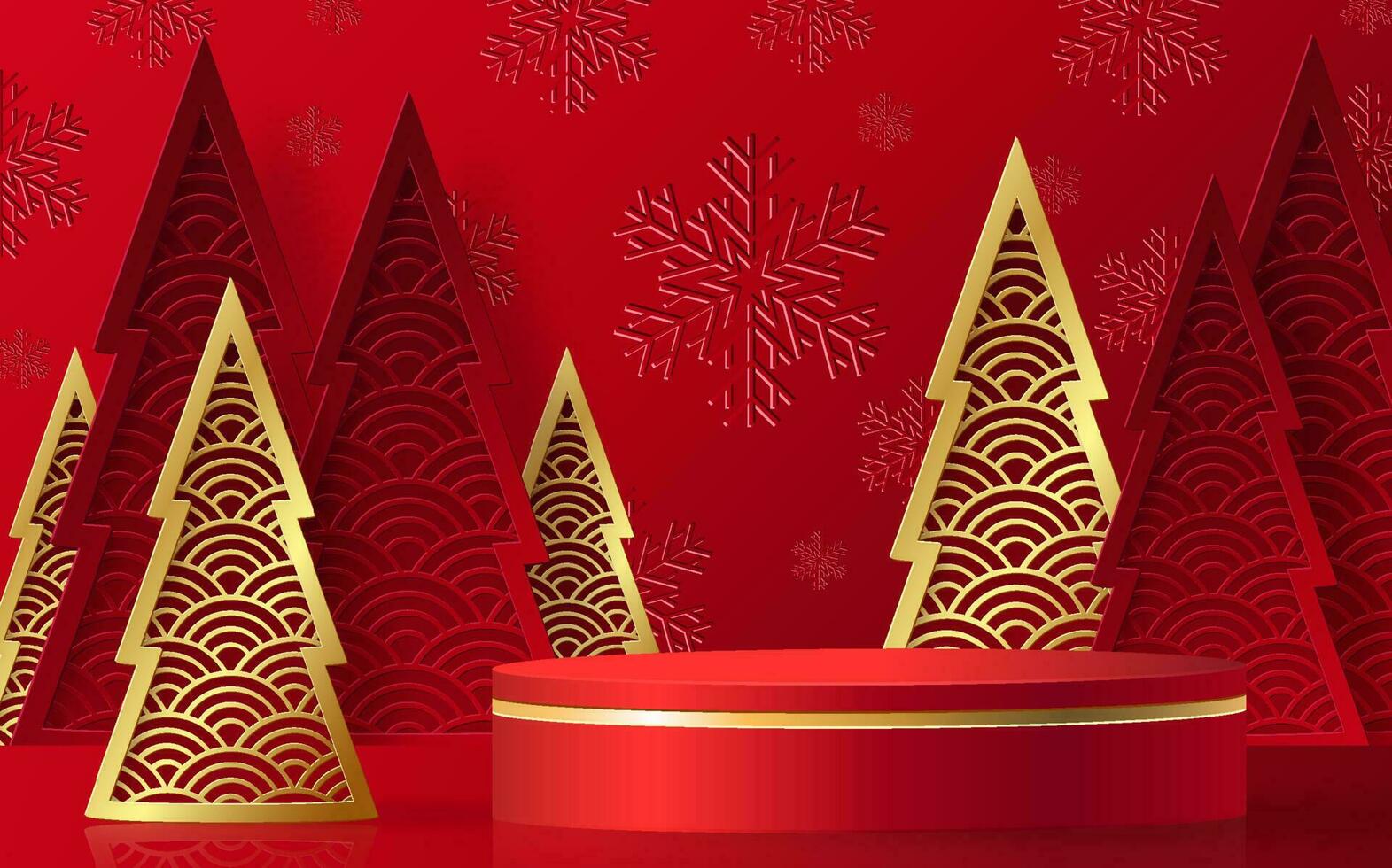 3d Podium round stage style, for Merry Christmas and happy new year vector