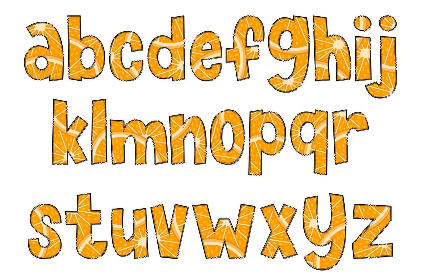 hecho a mano naranja letras. color creativo Arte tipográfico diseño vector