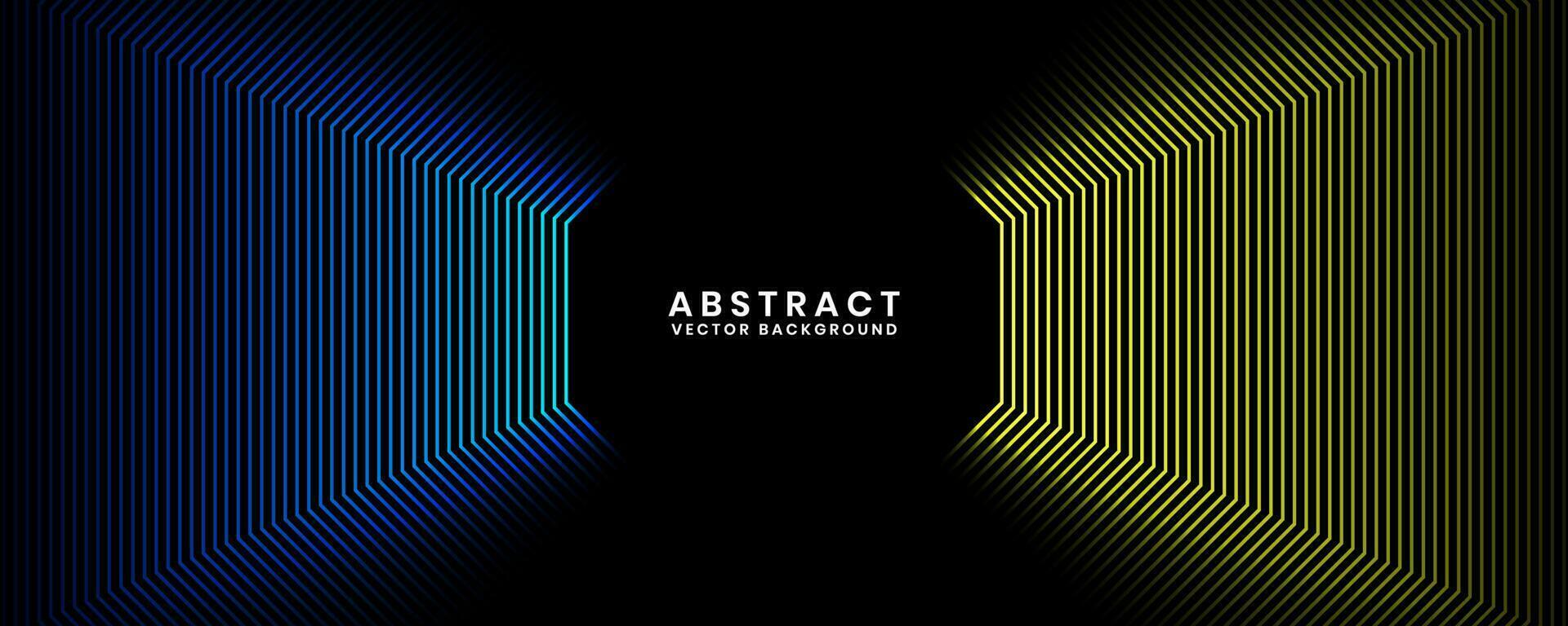 3D blue yellow techno abstract background overlap layer on dark space with octagon stripes shape decoration. Modern graphic design element future style concept for flyer, card, or brochure cover vector