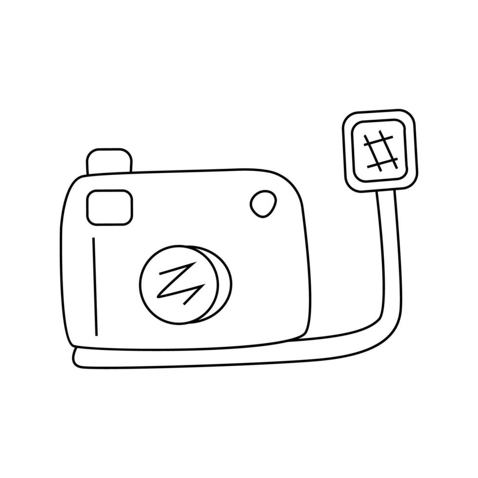 Vector illustration of underwater camera in doodle style