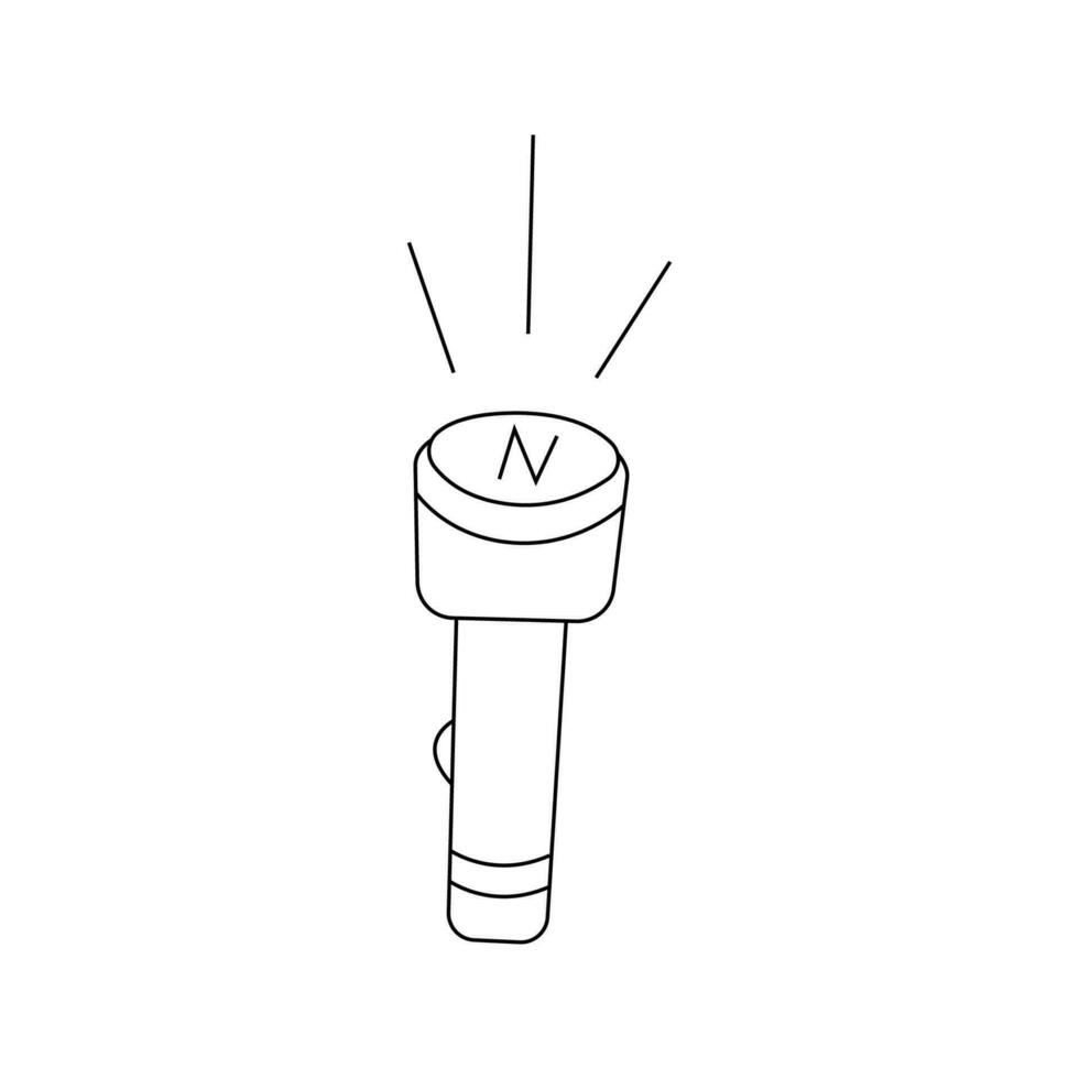 Vector illustration of a flashlight in doodle style