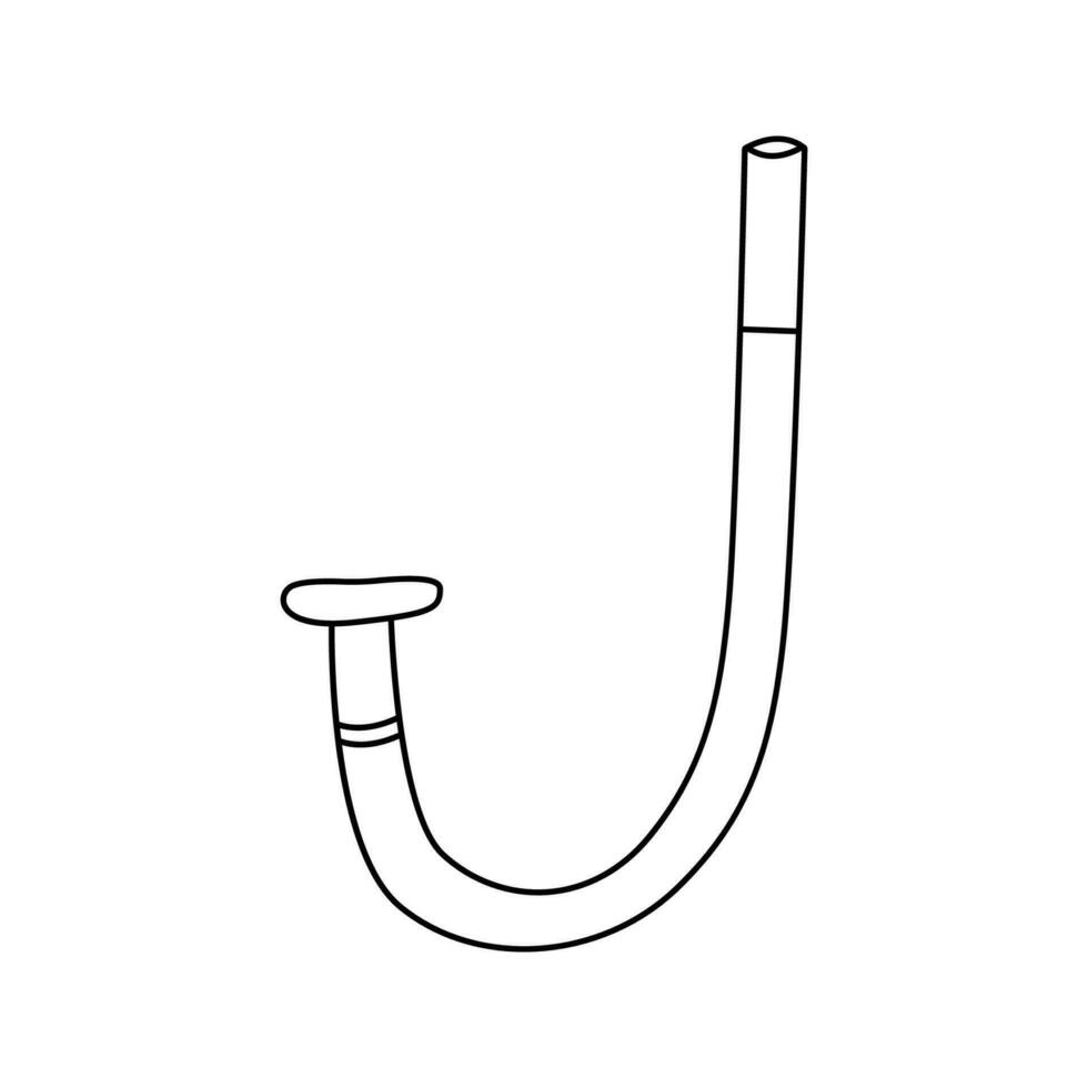 Vector illustration of a snorkel in doodle style