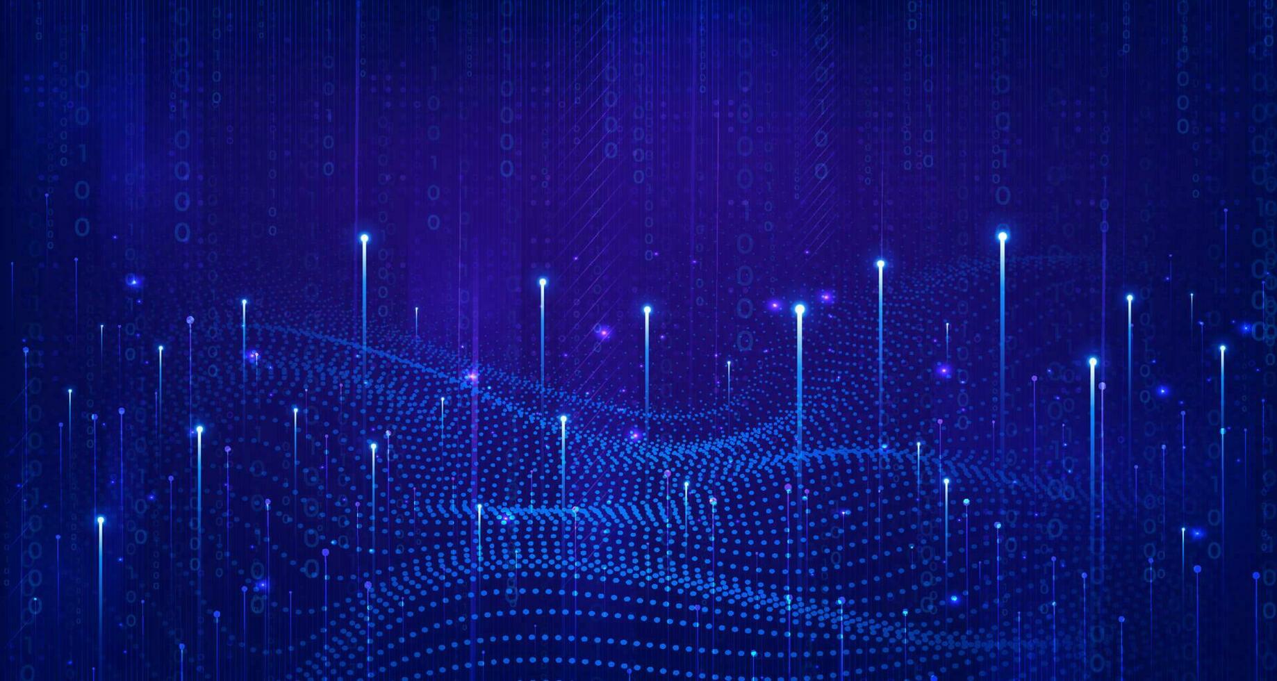 Abstract digital technology futuristic Ai big data blue purple background, Cyber science tech, Innovation communication future, internet network connection, Cloud hi-tech illustration vector