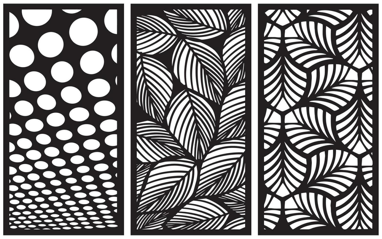 Decorative floral patterns, geometric template for cnc laser cutting vector
