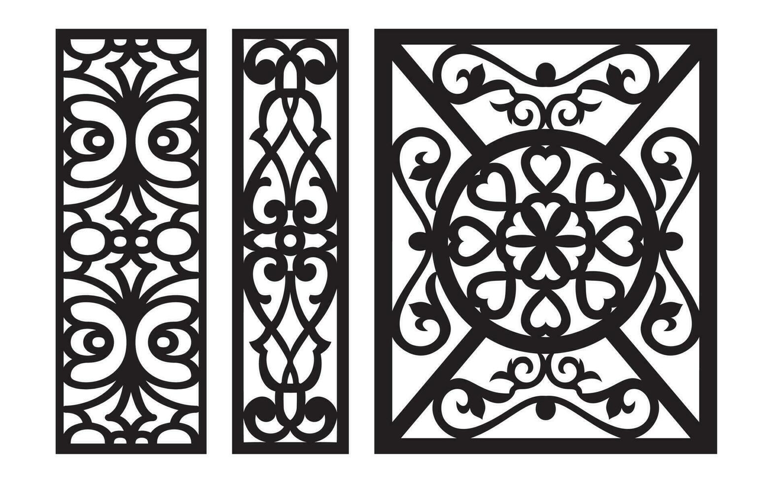 patrones florales decorativos, plantilla geométrica para corte por láser cnc vector