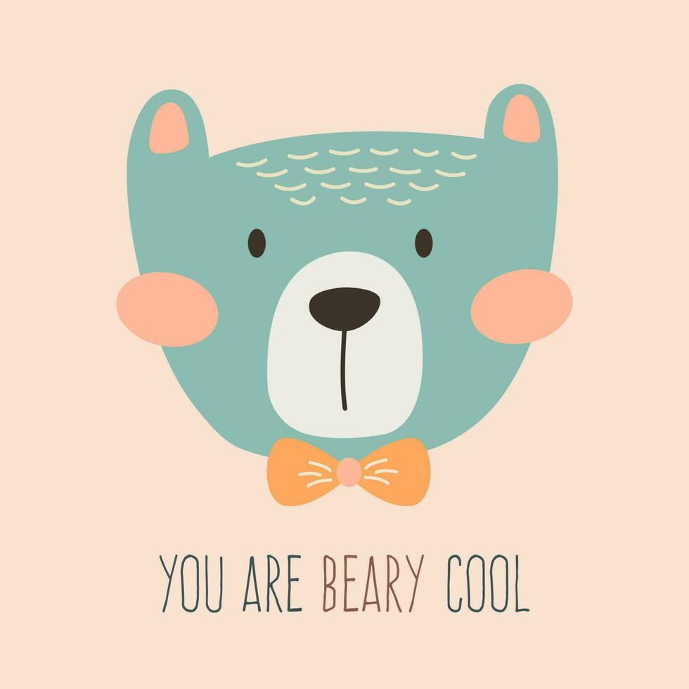 bear, teddy in scandinavian style isolated vector