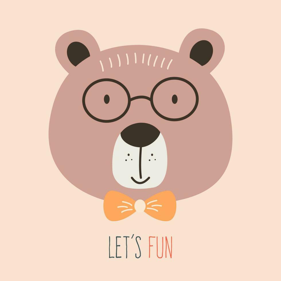 bear, teddy in scandinavian style isolated vector