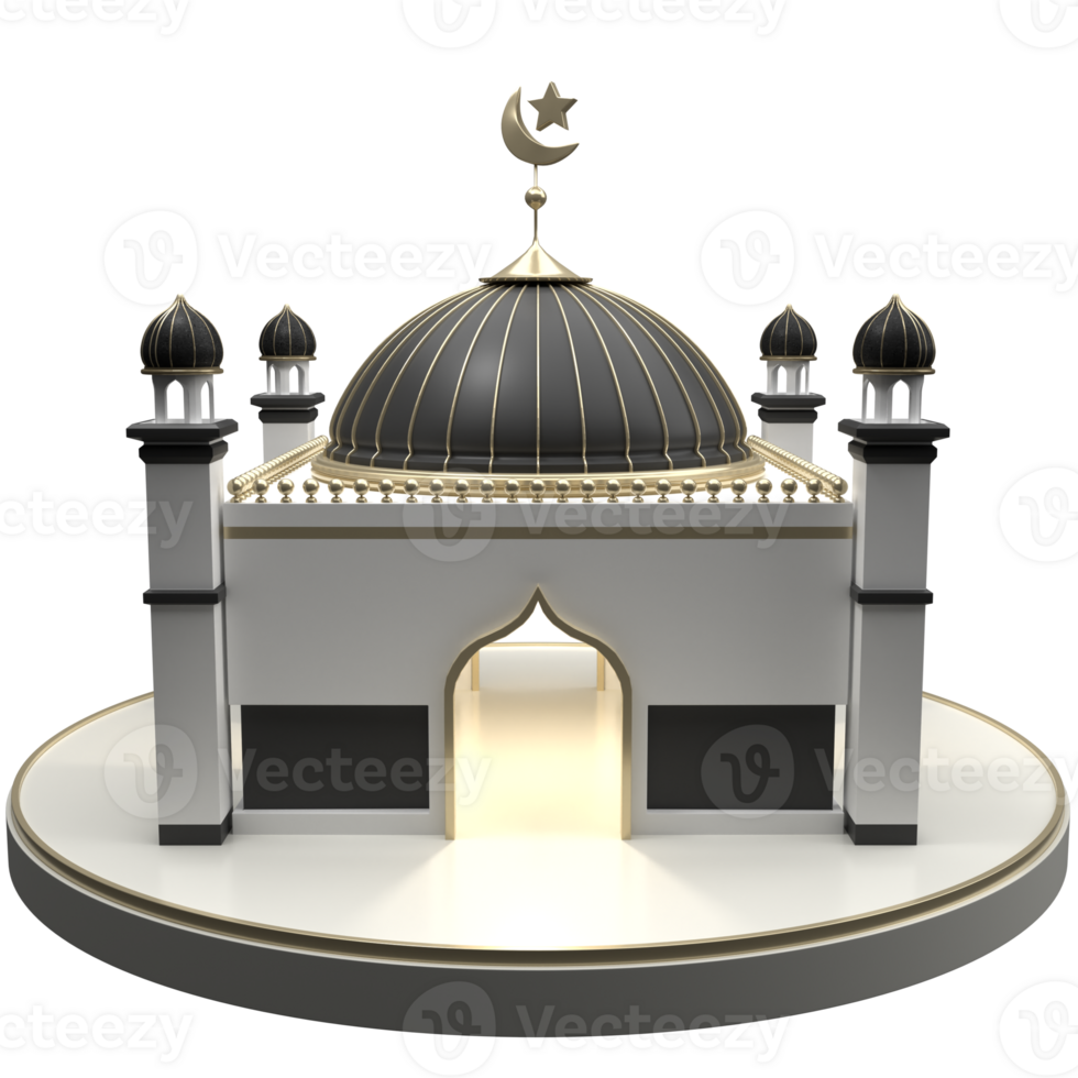 islamic 3d moské bakgrund i hög kvalitet framställa med transparent bakgrund png