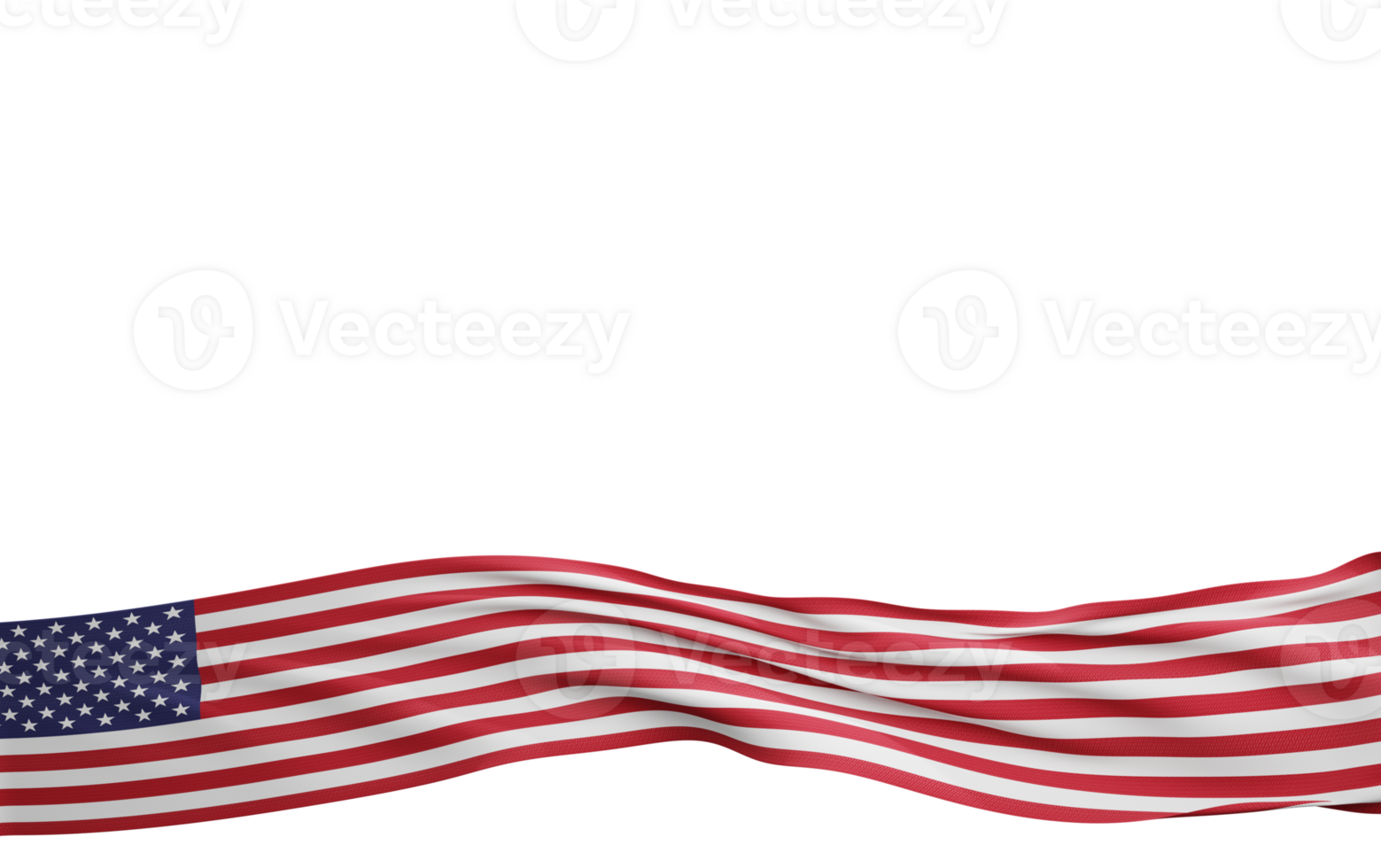 Realistic american flag in high quality render image png
