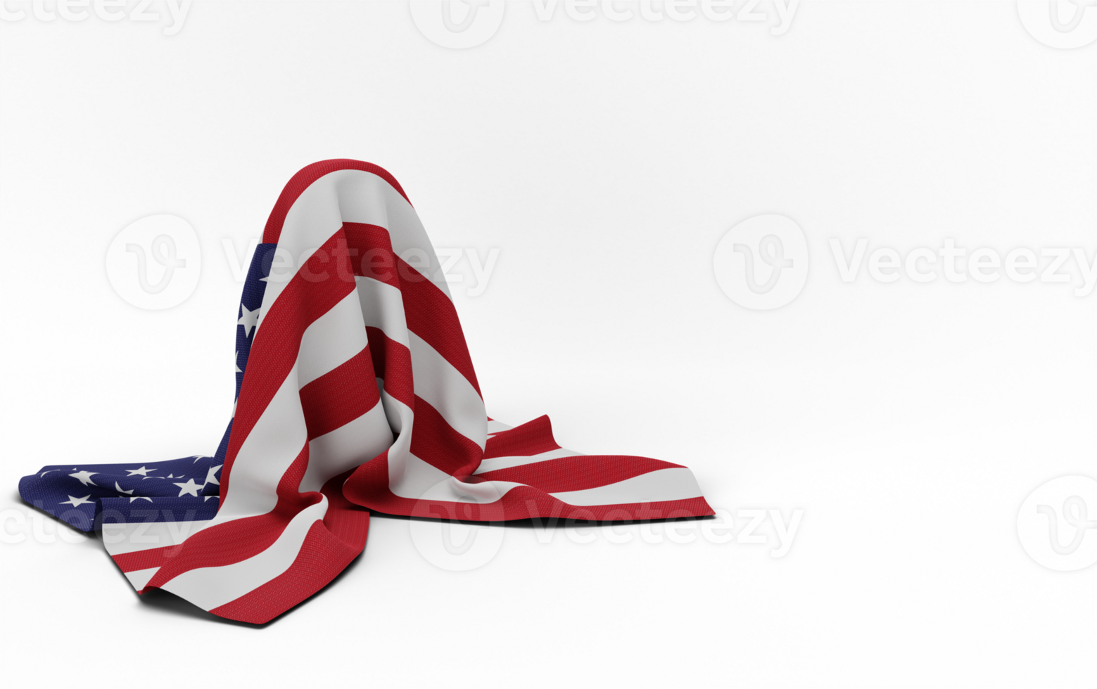 Realistic american flag in high quality render image png