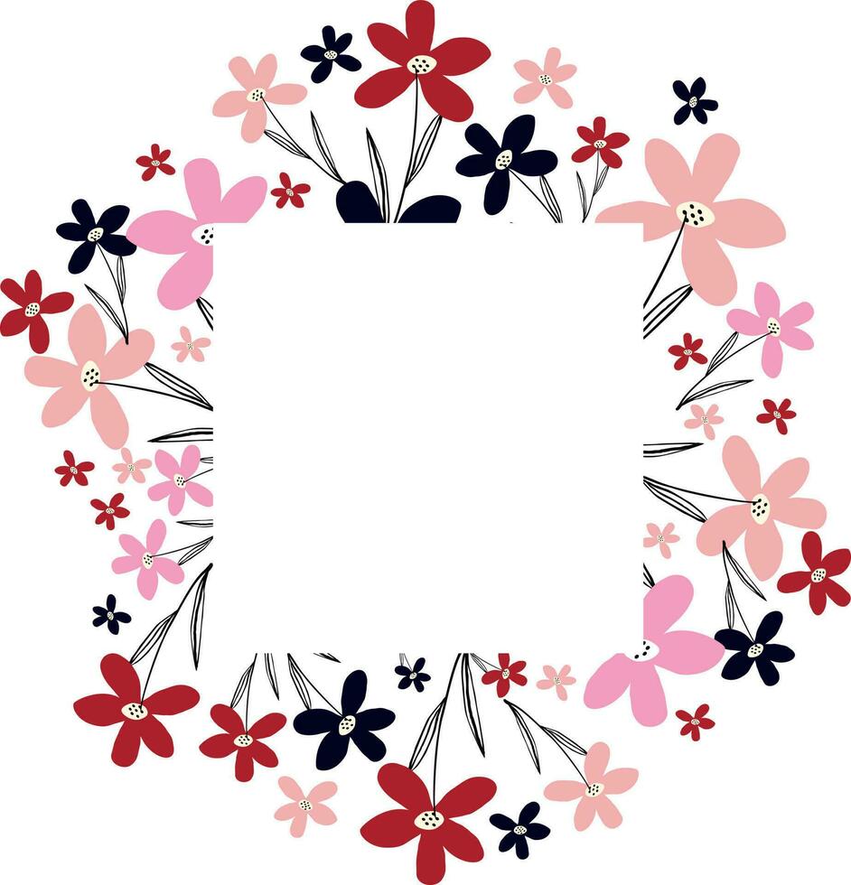 vistoso floral marco vector