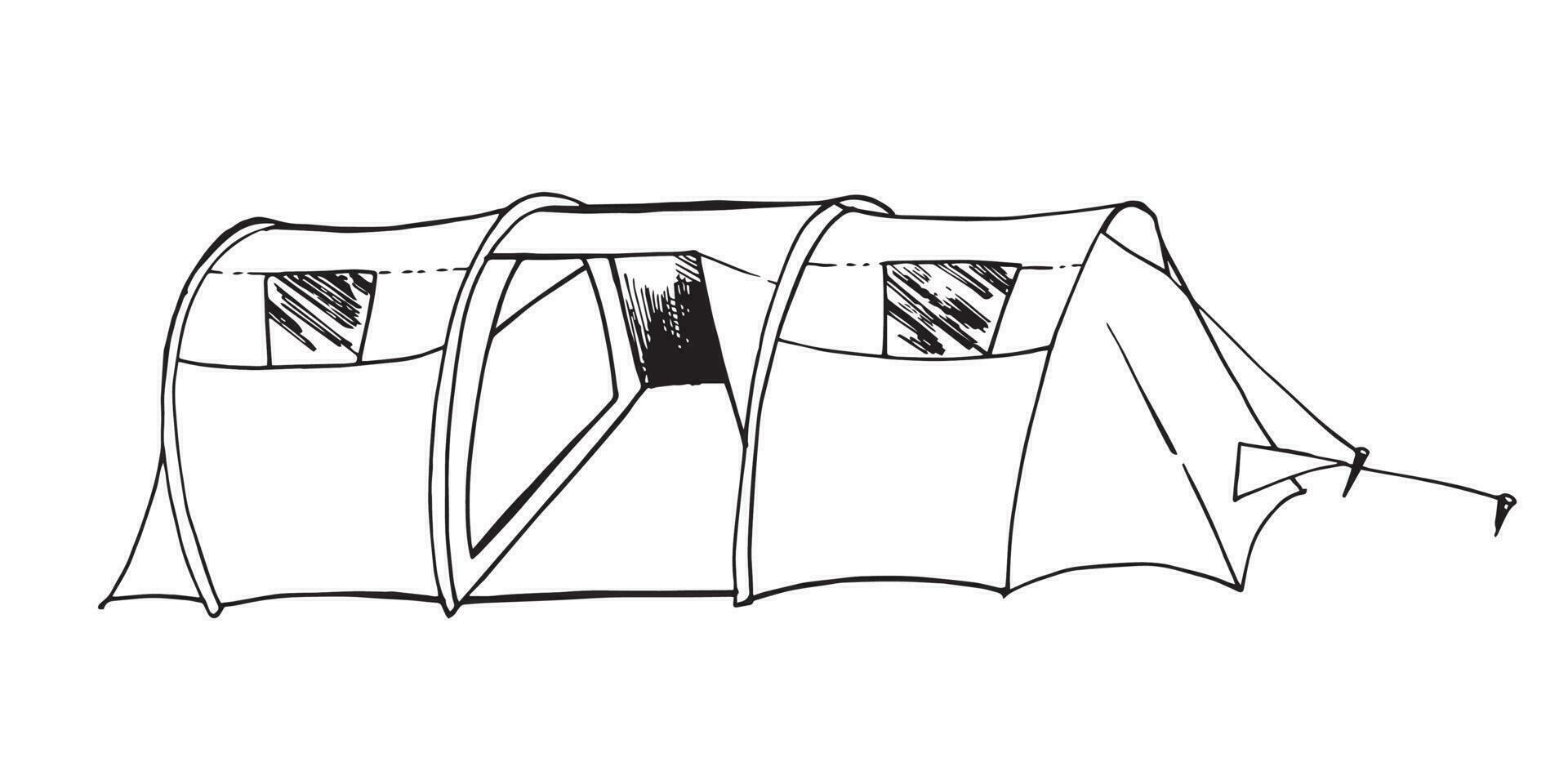 Tent Line Style Icon Design line sketch hand drawing vector