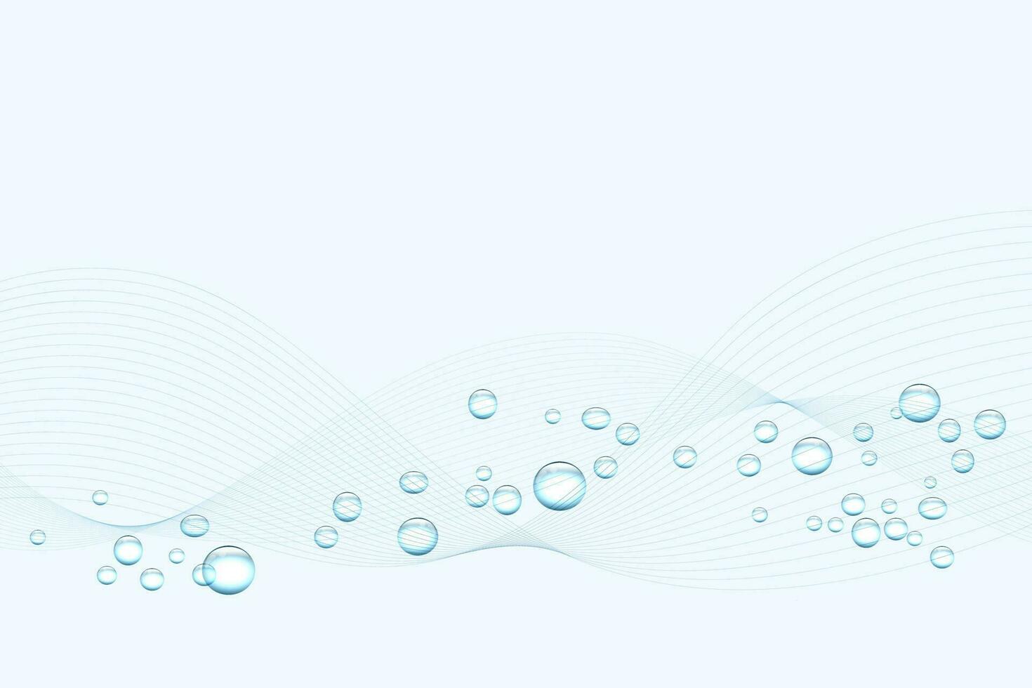 Abstract background of water, waves and bubbles on a white background. Geometric modern digital wallpaper. Vector illustration