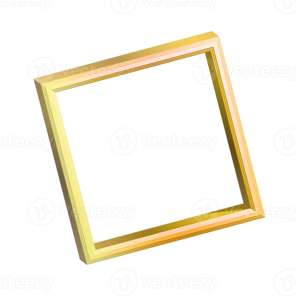golden 3d frame png