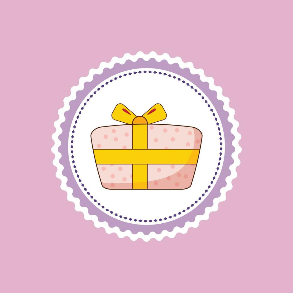 Birthday gift, present, gift box, sticker, icon, cute vector