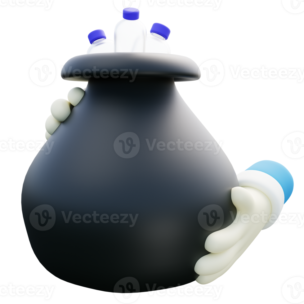 3d Illustration of Garbage Bag png