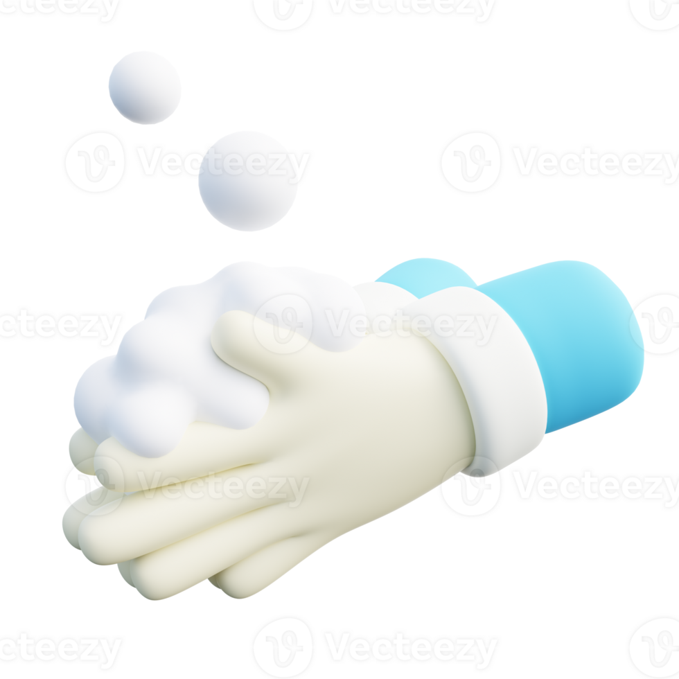 3d Illustration of Washing Hand with Soap png