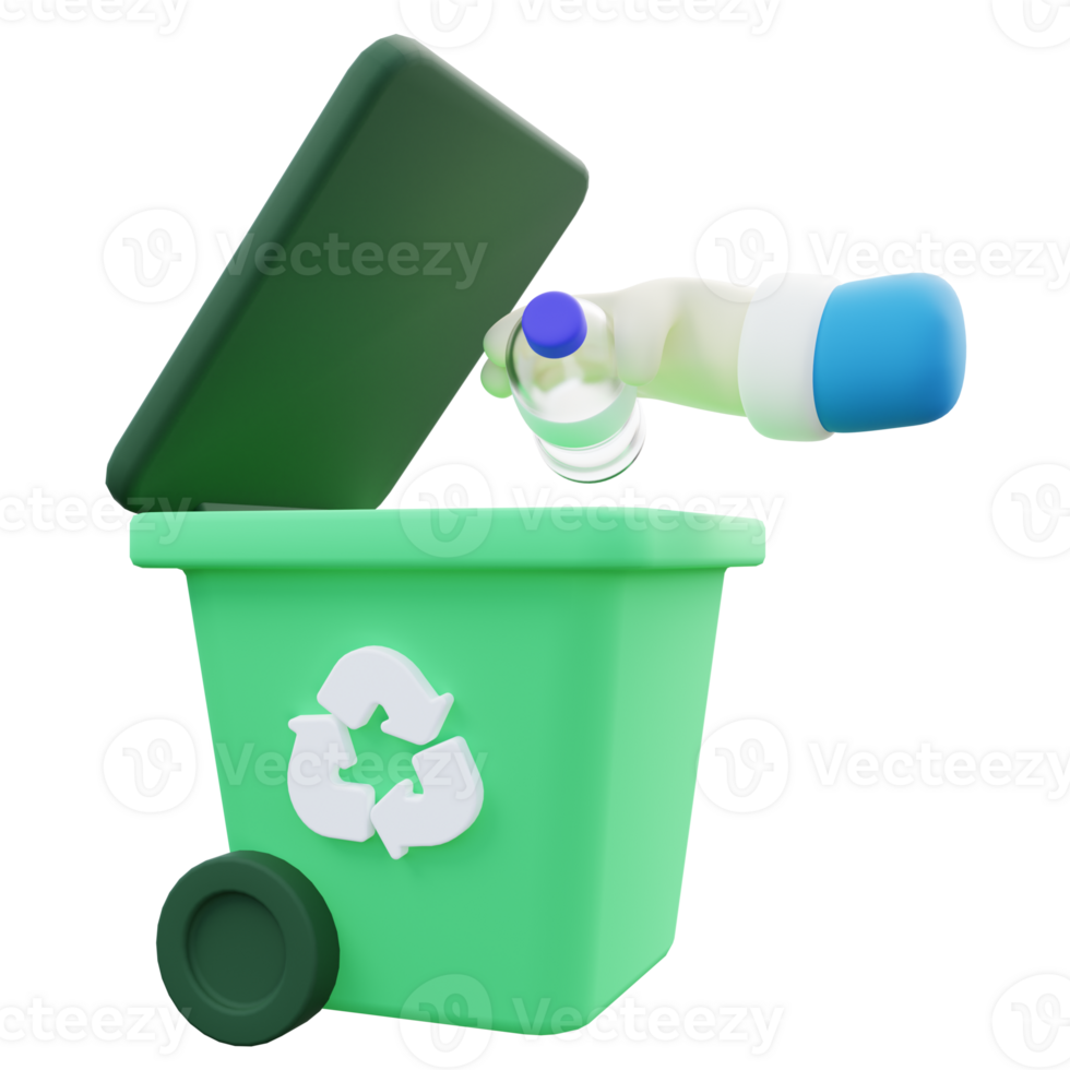 3d Illustration of Garbage Bin png