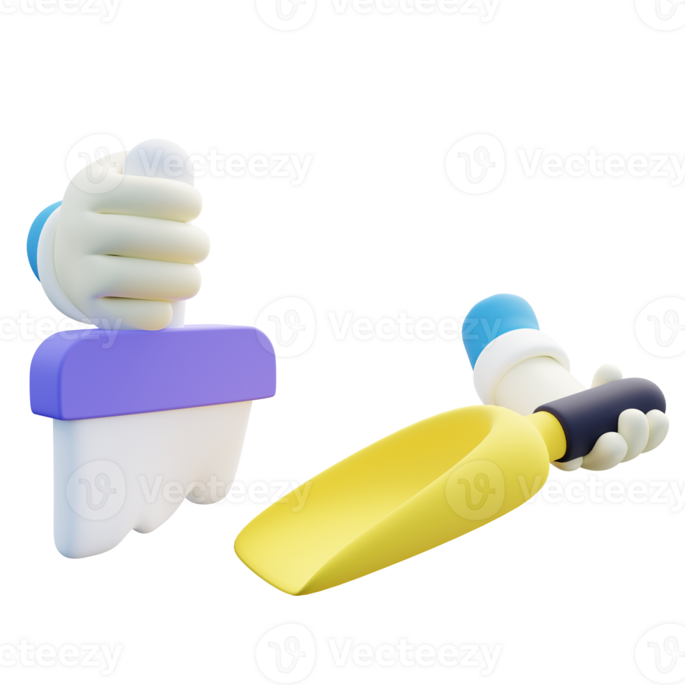 3d Illustration of Hands Sweeping Floor png
