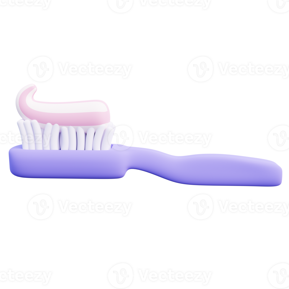 3d Illustration of Toothpaste and Toothbrush png