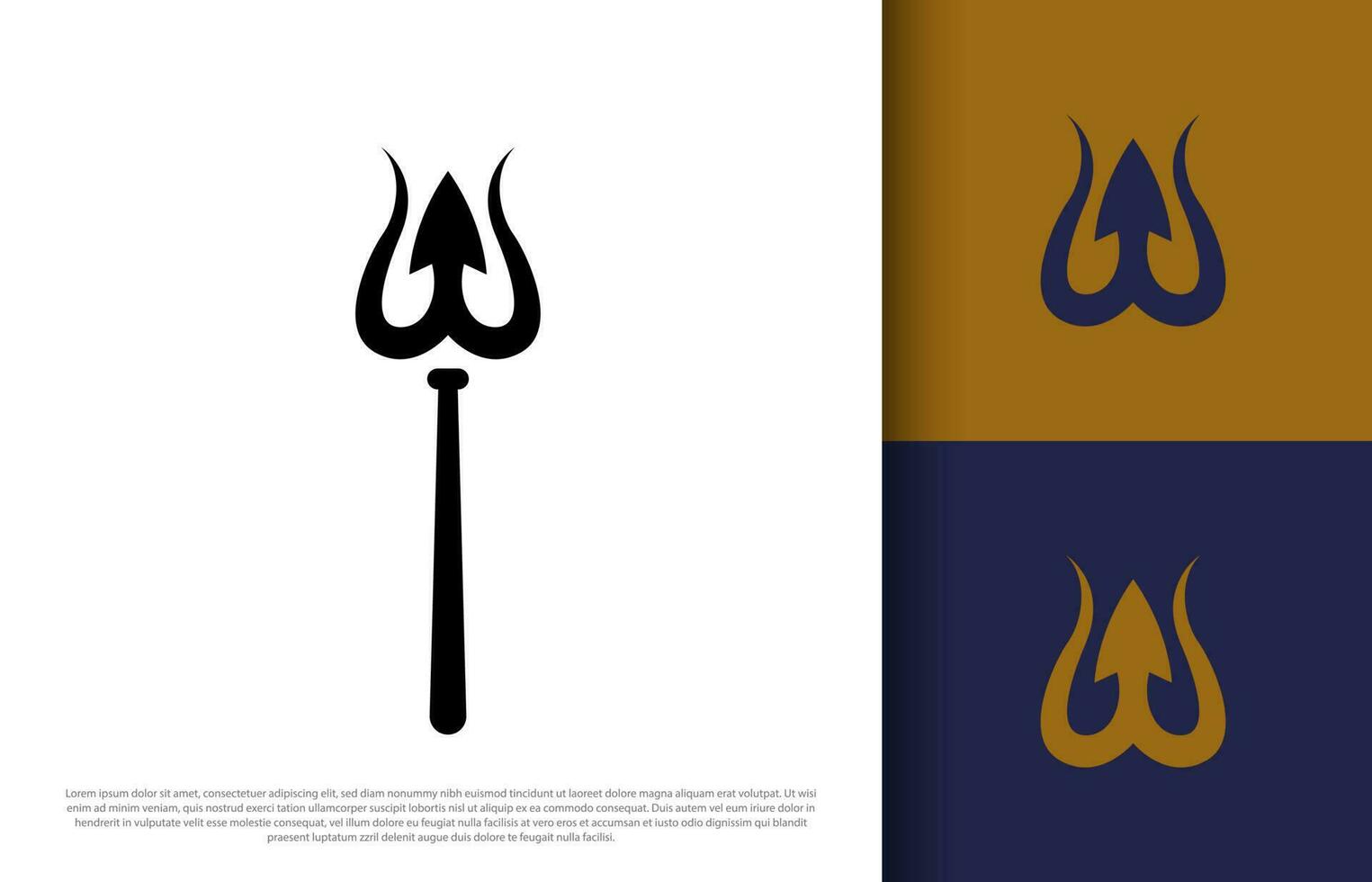 Simple Trident Poseidon Company Logo Design vector