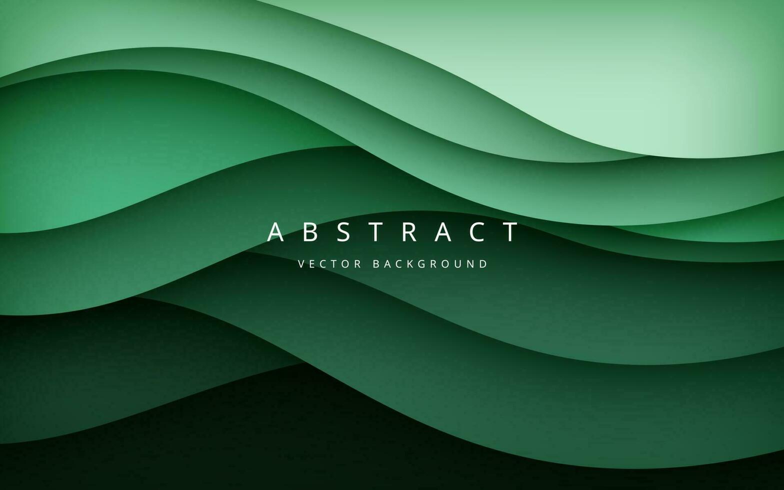 multi colored abstract green dynamic wavy papercut overlap layers background. eps10 vector