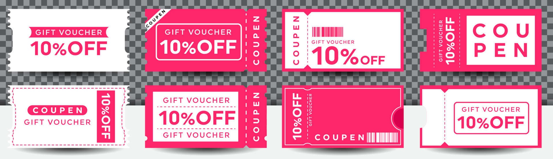 Vector design COUPON FASHION TICKET CARD template element for graphic