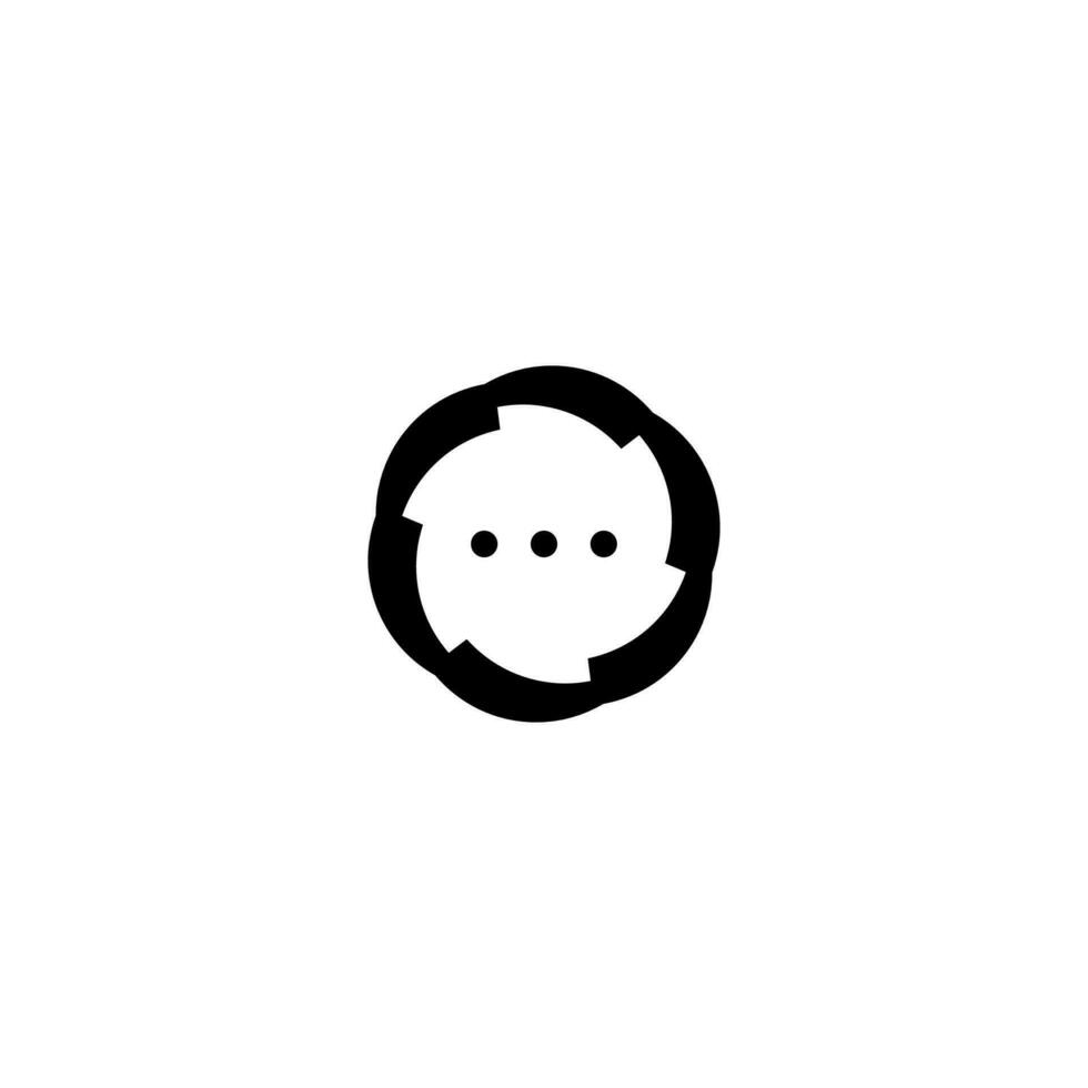 Collaborative Design Chat icon logo and abstract suitable to symbolize technology business, conversational logo, premium logo. Logo Design vector