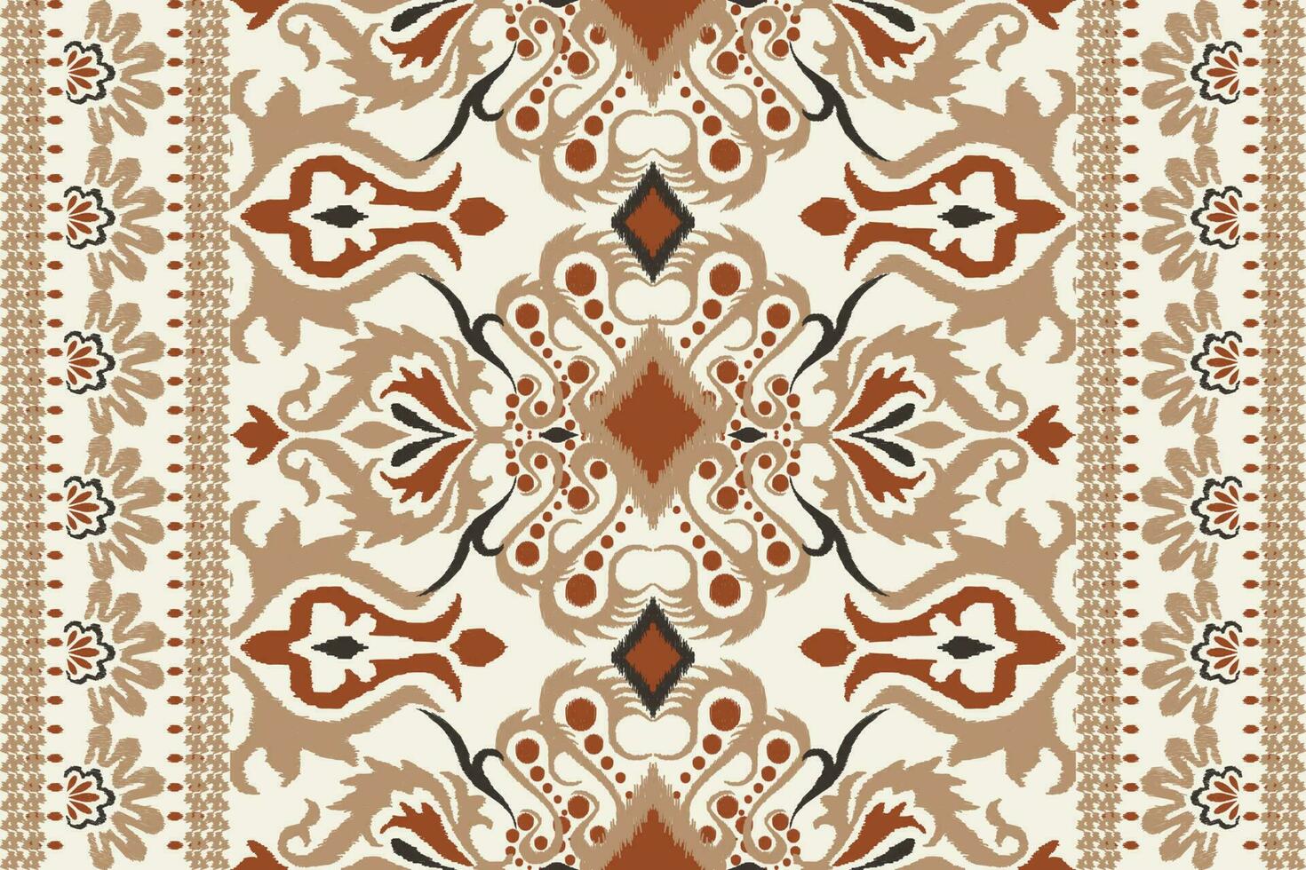 Ikat floral paisley embroidery on white background.Ikat ethnic oriental pattern traditional.Aztec style abstract vector illustration.design for texture,fabric,clothing,wrapping,decoration,scarf,carpet
