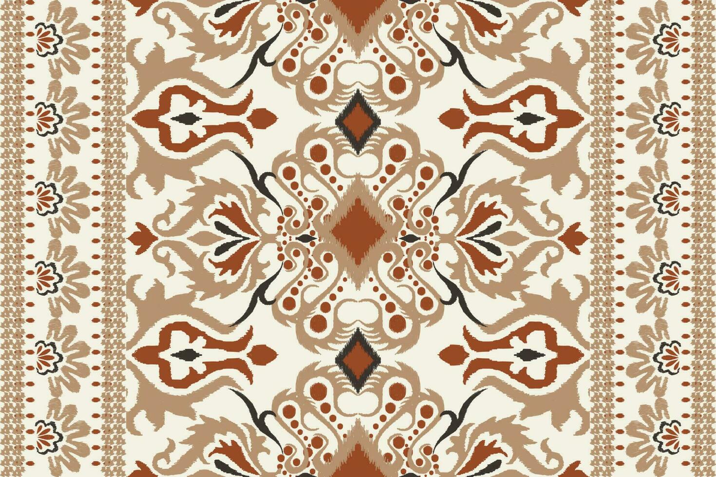 Ikat floral paisley embroidery on white background.Ikat ethnic oriental pattern traditional.Aztec style abstract vector illustration.design for texture,fabric,clothing,wrapping,decoration,scarf,carpet