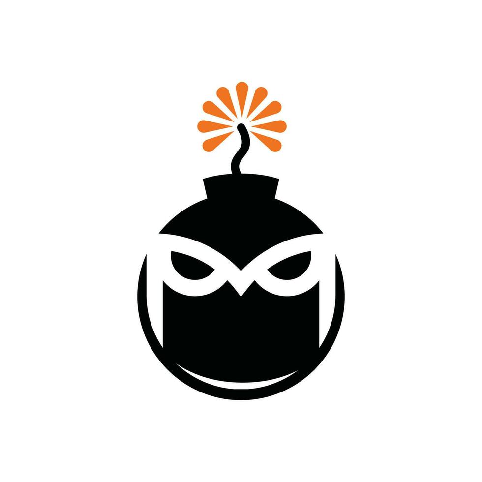 creative owl bomb logo vector