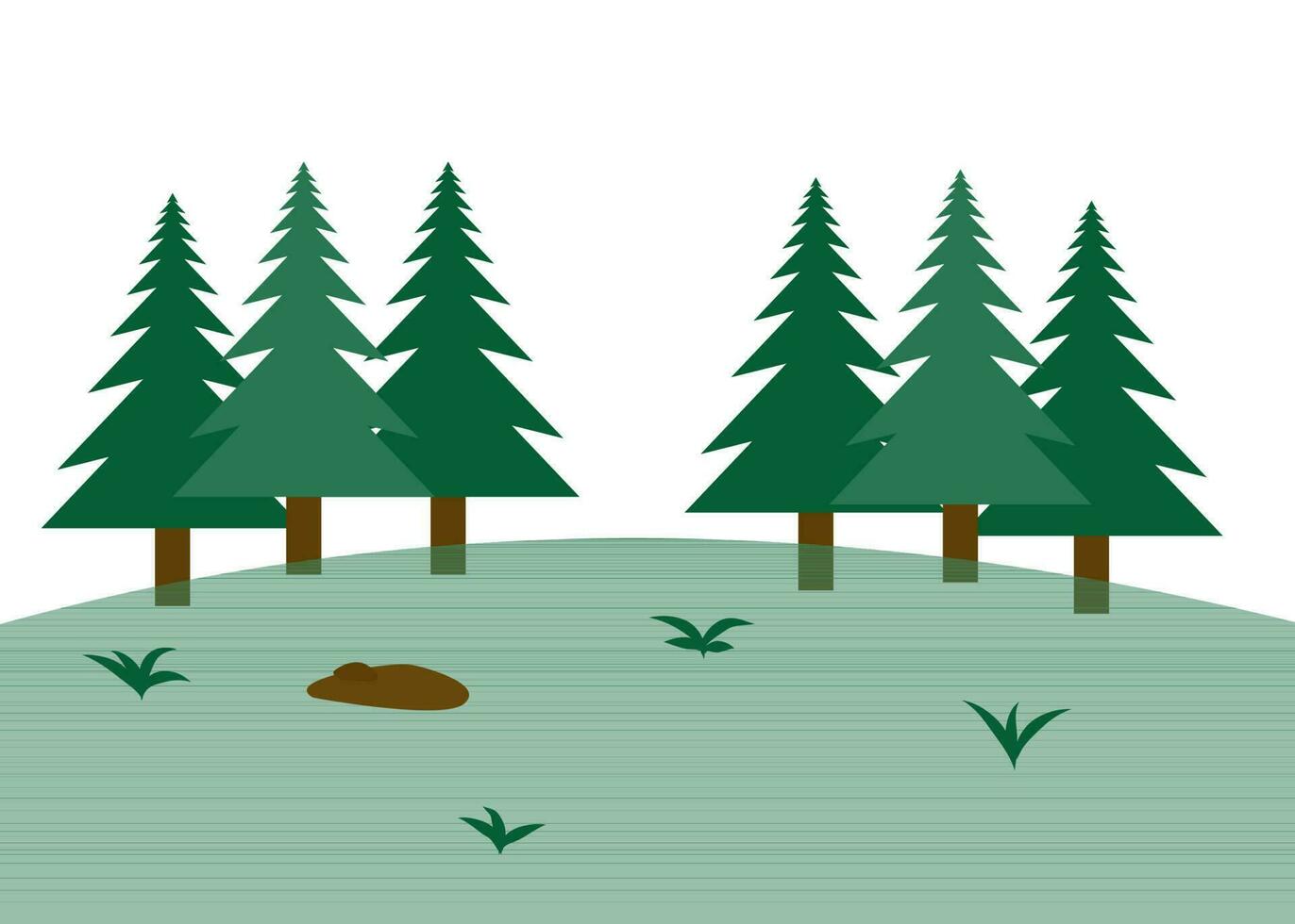 Mountain hike pine tree green vector