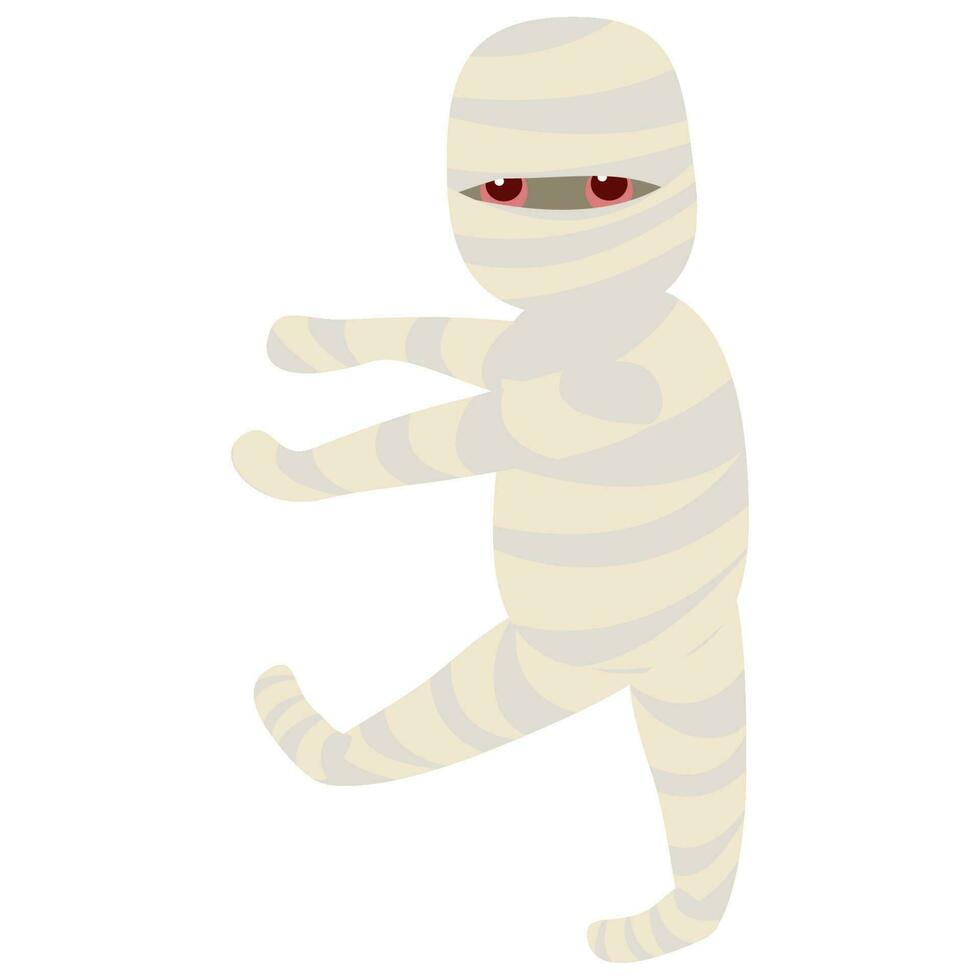 mummy ghost walking Halloween vector