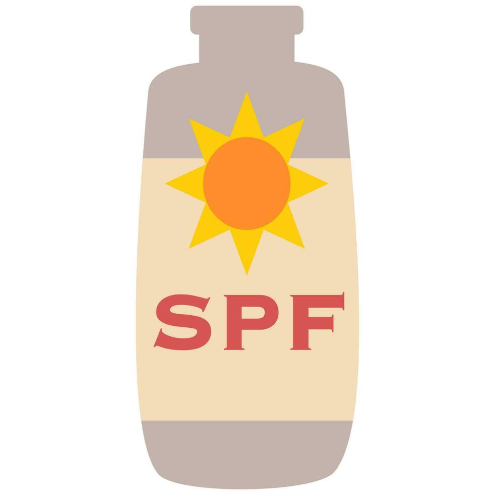 sunscreen bottle sunbathing vector