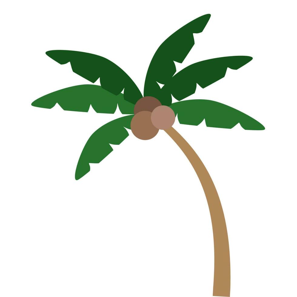 árbol de coco de playa vector