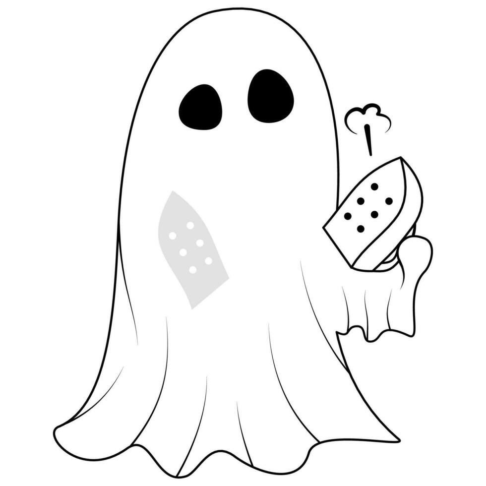 ghost cute ironing blanket vector