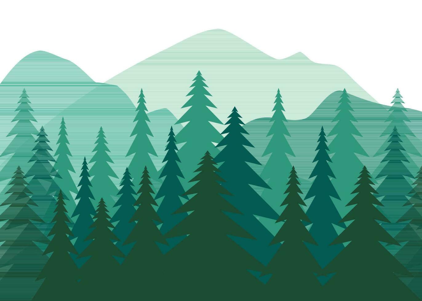 Mountain hike pine tree green vector