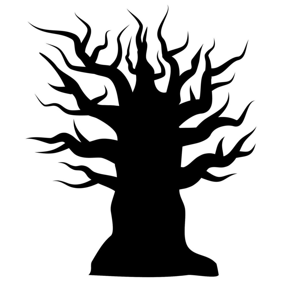 halloween black tree scary vector