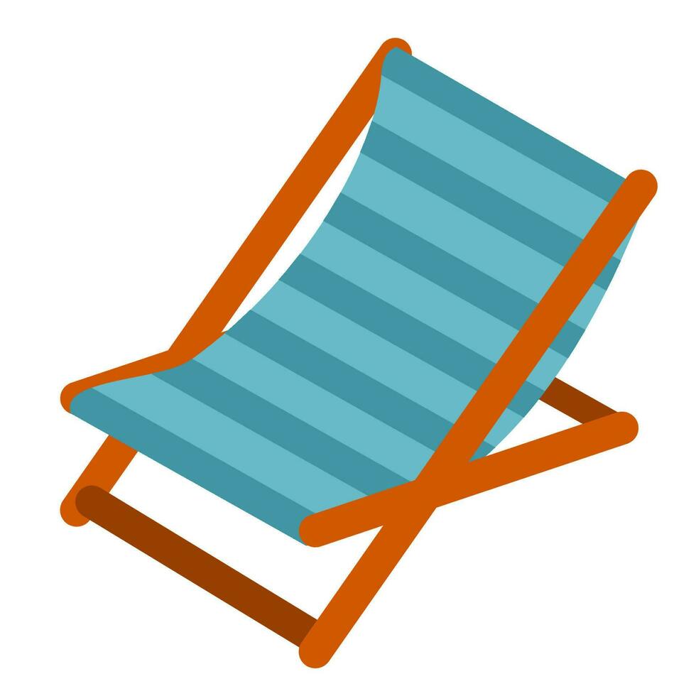 Summer beach folding canvas bed vector