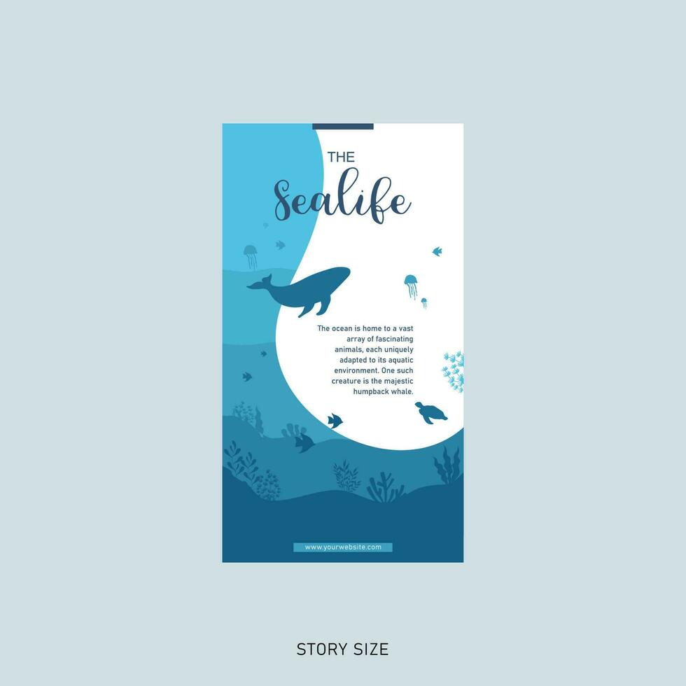 The Sealife Story Banner Vector Design