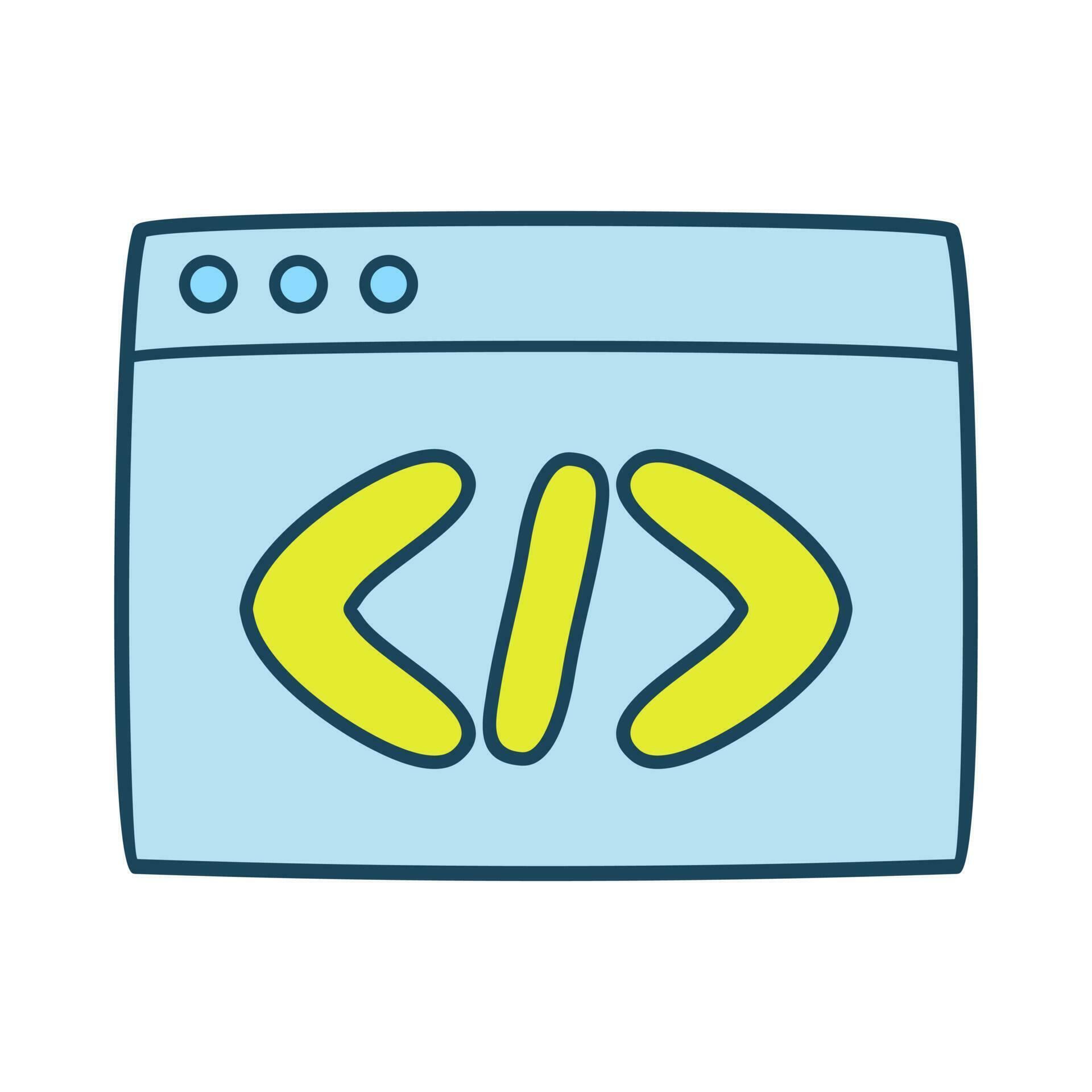 Coding doodle icon vector flat program code 24382796 Vector Art at Vecteezy