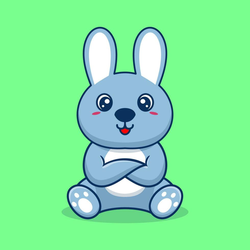 Vector cute rabbit cartoon sitting