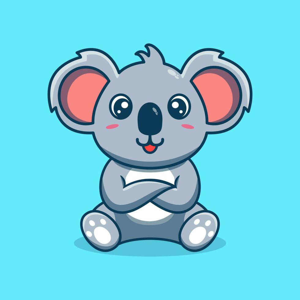 Vector cute koala cartoon sitting