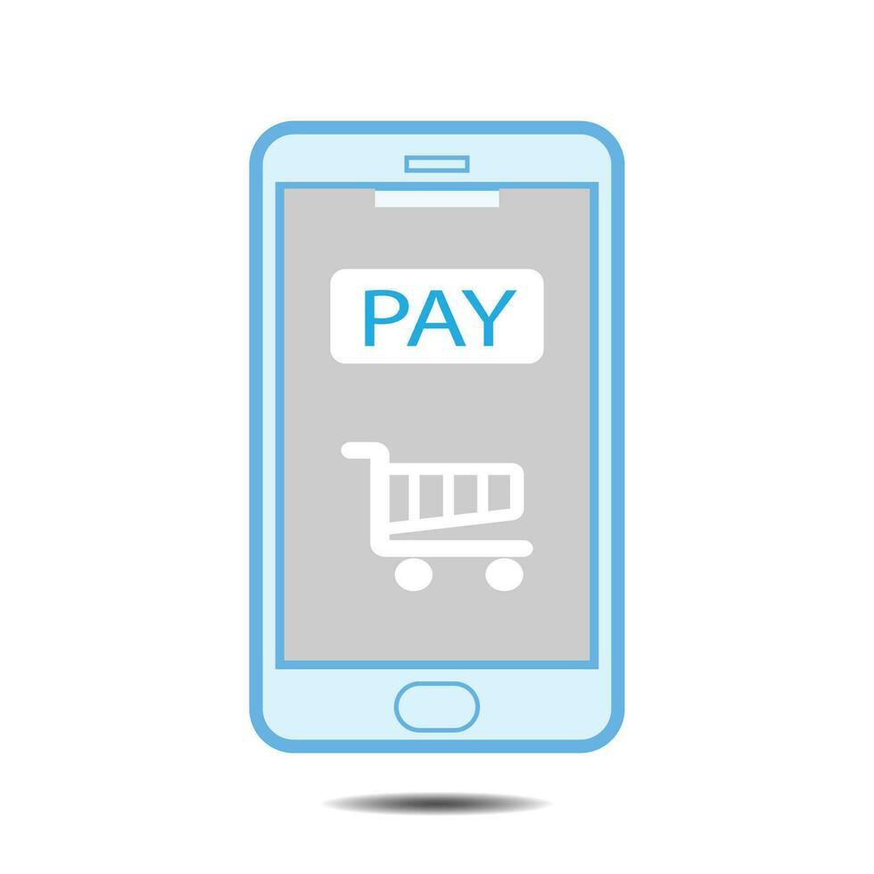 futuristic digital processing Mobile payment concept. Smartphone with shopping cart icon. Vector illustration, digital programs cyber futuristic applications.