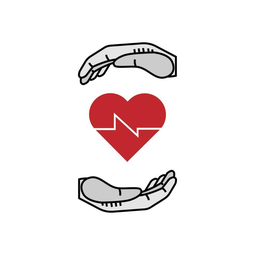 Healthcare hands holding. heart flat icon for apps and website. Heart and hands icon. Heart and hands vector icon. hand palm care love symbol vector.