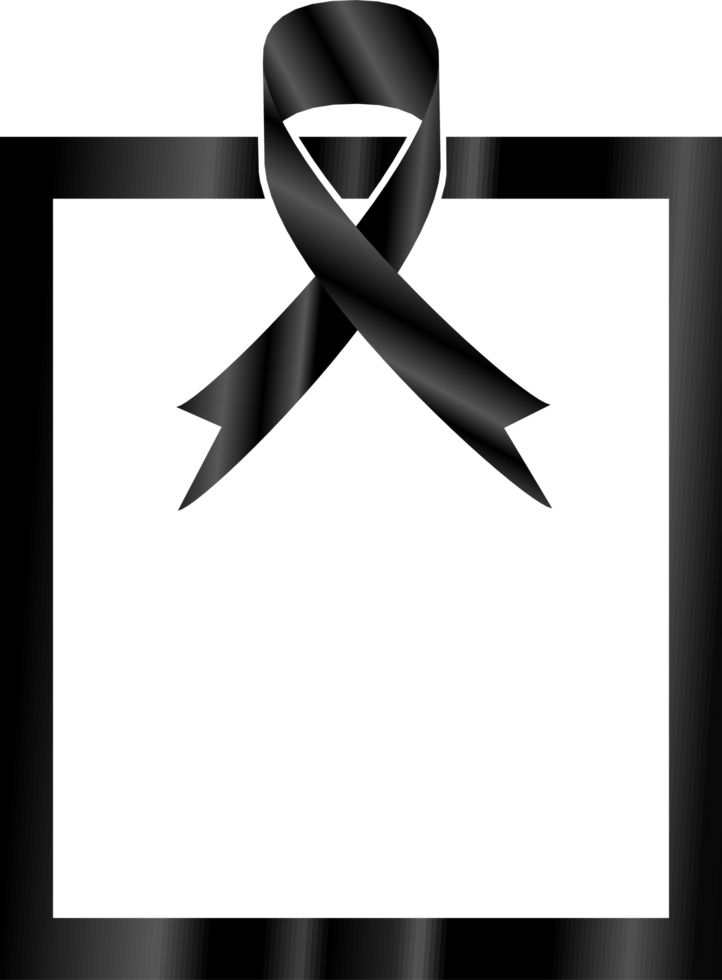 Black ribbon with frame design transparent background 24382876 PNG