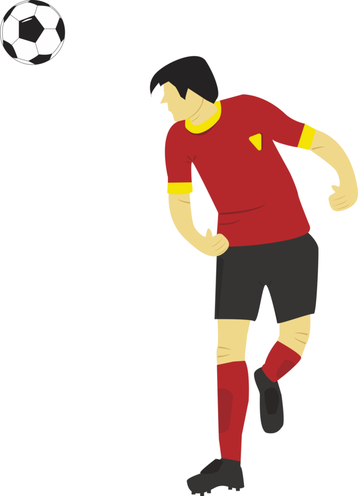 Football player heading ball transparent background png